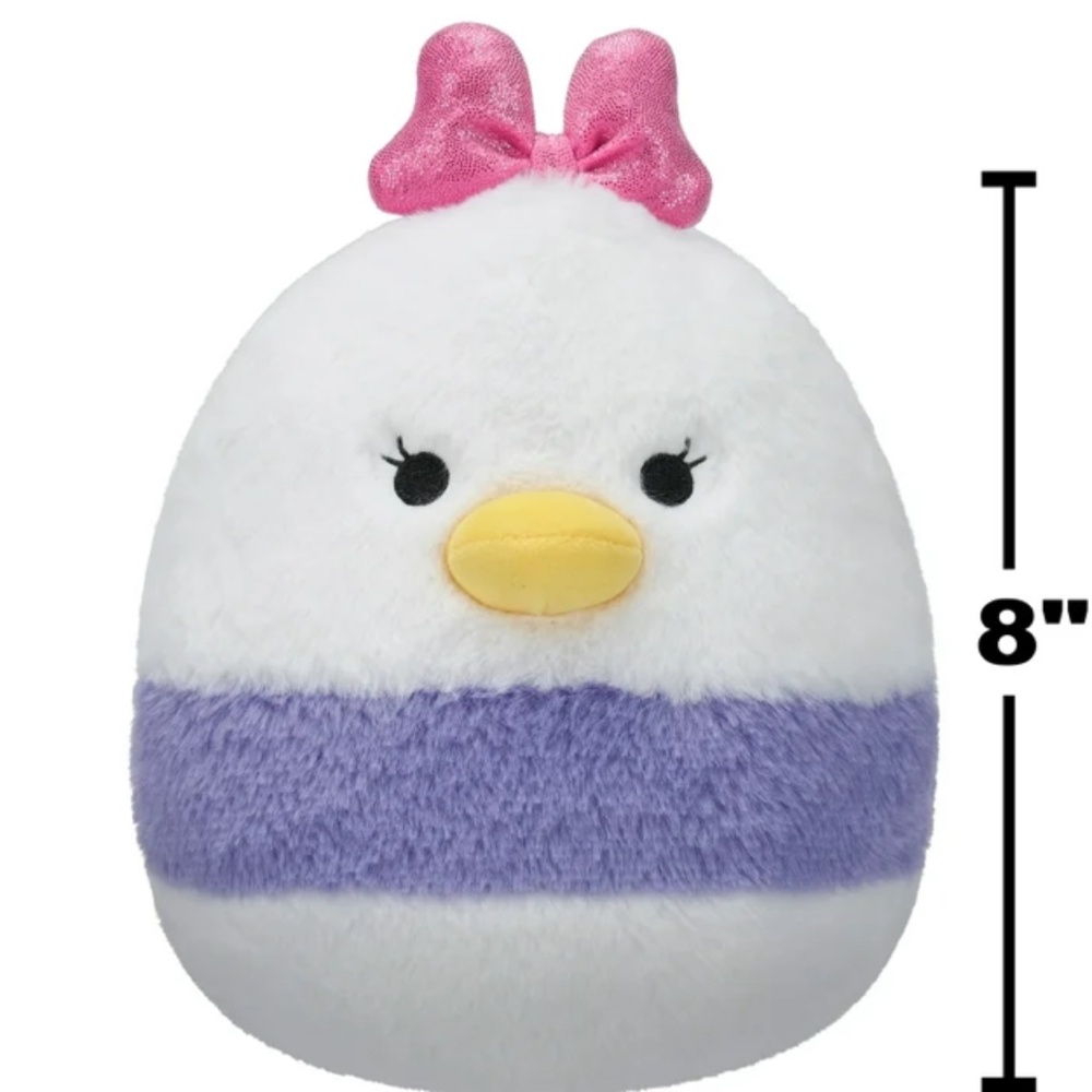 Squishmallows FuzzAMallow Disney Official 8 inch Daisy Duck Stuffed Plush Toy